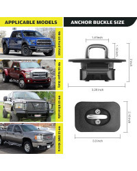 Anclajes de amarre retráctiles para cama de camión, Ford F150 98-14, Ford Super Duty 98-16, Chevrolet Silverado GMC Sierra 99-13