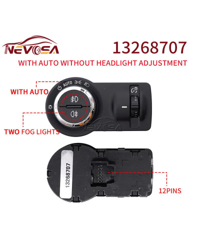 NEVOSA -interruptor de luz antiniebla para coche Chevrolet CRUZE, módulo de botón de 2013, 2016, 13295228, 13295229, 15295228, 1