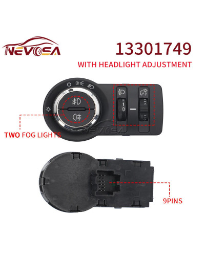 NEVOSA -interruptor de luz antiniebla para coche Chevrolet CRUZE, módulo de botón de 2013, 2016, 13295228, 13295229, 15295228, 1