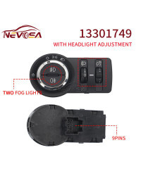 NEVOSA -interruptor de luz antiniebla para coche Chevrolet CRUZE, módulo de botón de 2013, 2016, 13295228, 13295229, 15295228, 1