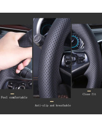 Cubierta de cuero de ante personalizada para volante de coche, protector para Chevrolet Cruze Hatchback Sedan 2009-2014 Aveo 201