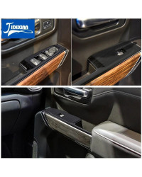 JIDIXIAN-cubierta de decoración Interior de coche de grano de madera negra para Chevrolet Silverado 2019 Up para GMC Sierra 2019