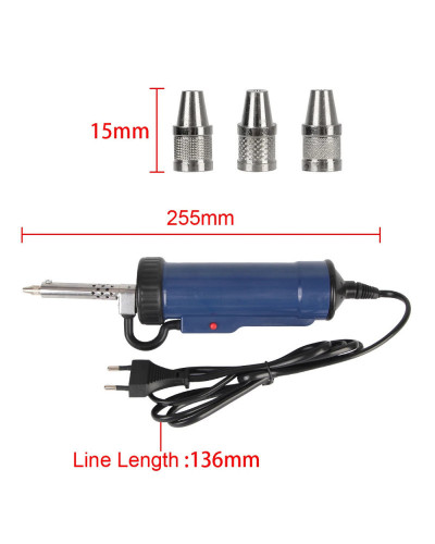 Tin Sucker Vacuum with 3 Suction Nozzle EU/US Plug Soldering Remove Pu