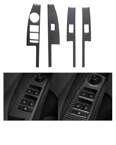 Pegatinas de fibra de carbono para Interior de coche, accesorios para CHEVROLET SONIC 2012-2016 con ventanas eléctricas sin pan