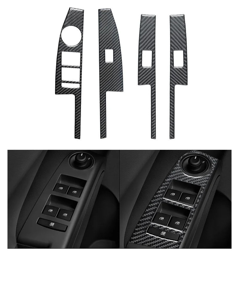 Pegatinas de fibra de carbono para Interior de coche, accesorios para CHEVROLET SONIC 2012-2016 con ventanas eléctricas sin pan