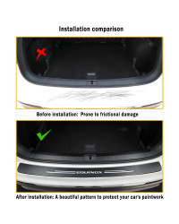 Placa protectora de parachoques del maletero trasero del coche, tira adhesiva protectora antiarañazos de fibra de carbono para C