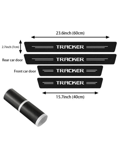 Película de fibra de carbono para umbral de puerta de coche, calcomanías protectoras para Chevrolet TRACKER 2023, pegatinas de u