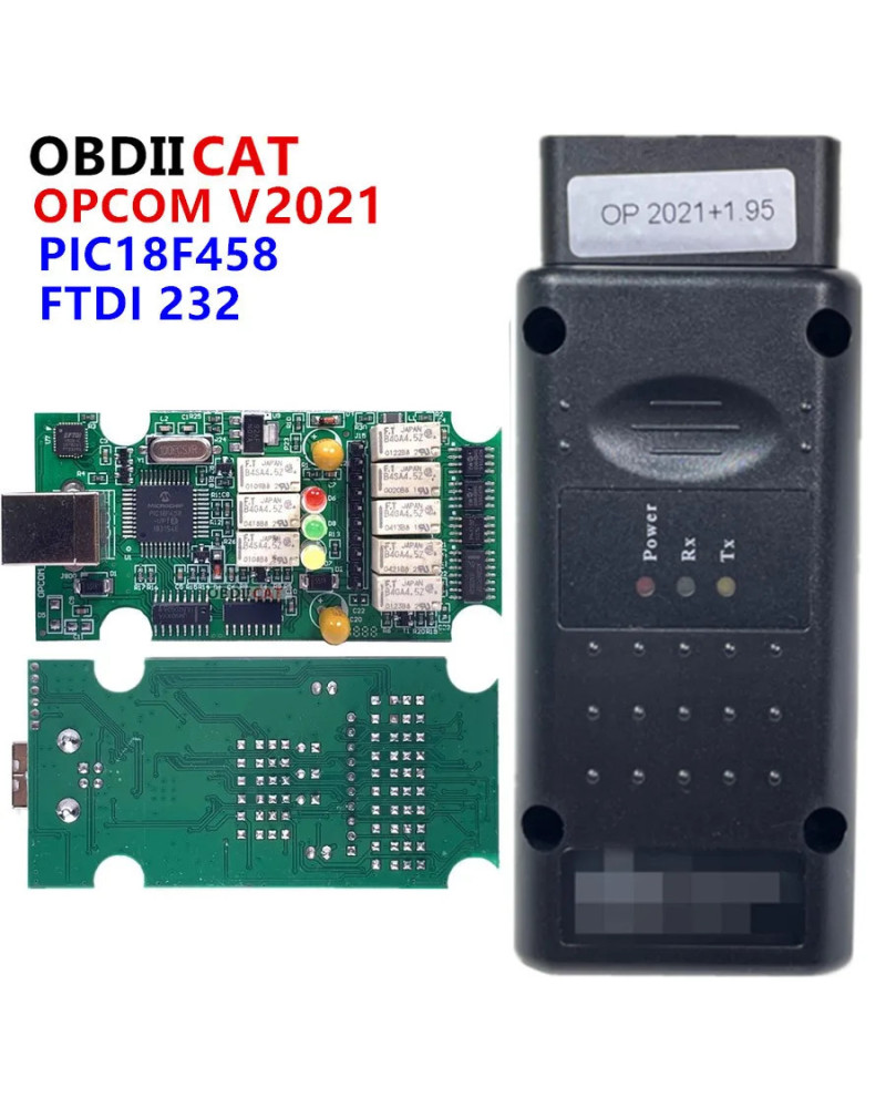 OPCOM 2021 PIC18F458 FTDI FT232RQ Chip For O-p-el Car Diagnostic Scann