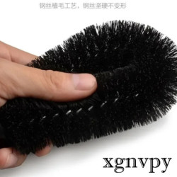 Xgnvpy High density car wheel brush Car wash supplies 27cm clean steel ring dead Angle dirt tire cleaning brush