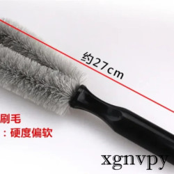 Xgnvpy High density car wheel brush Car wash supplies 27cm clean steel ring dead Angle dirt tire cleaning brush