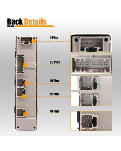 Interruptor de ventanilla eléctrica estándar izquierdo con espejos plegables para Cadillac, Chevrolet, Silverado, Tahoe, GMC, Yu