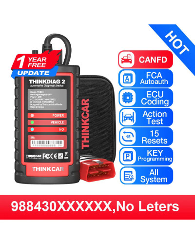 THINKCAR Thinkdiag 2 OBD2 Scanner Support CAN FD Protocols Fit For GM 