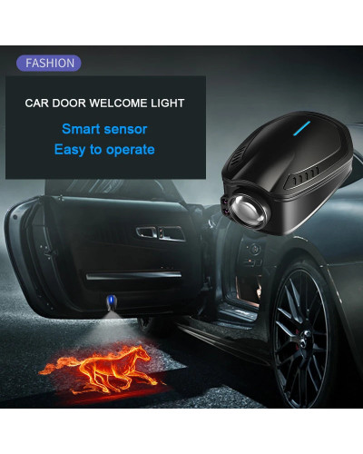 Proyector láser Led inalámbrico para puerta de coche, luces nocturnas de sombra fantasma con logotipo personalizado, Kit de lámp