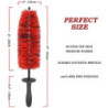 2PCS Car Wheel Cleaning Brush 18" Long Soft Bristle Easy Reach Tire Rim Detail Brush Multipurpose For Engine Exhaust Tip Grill