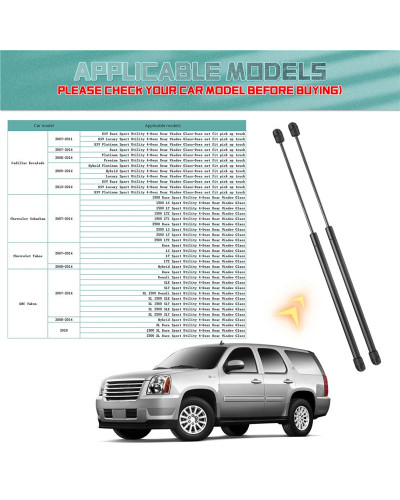 Resorte de Gas de elevación de vidrio para ventana trasera, amortiguador de capó, soportes de puntales de Gas para Chevrolet GMC