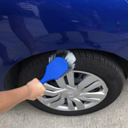 2PCS Car Wheel Cleaning Brush 18" Long Soft Bristle Easy Reach Tire Rim Detail Brush Multipurpose For Engine Exhaust Tip Grill