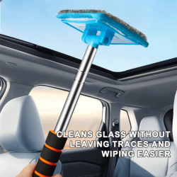 SEAMETAL Car Windshield Cleaning Brush Window Glass Clean Wiper Scalable Long Handle Scratch-Free Soft Wash Cloth Washing Tool