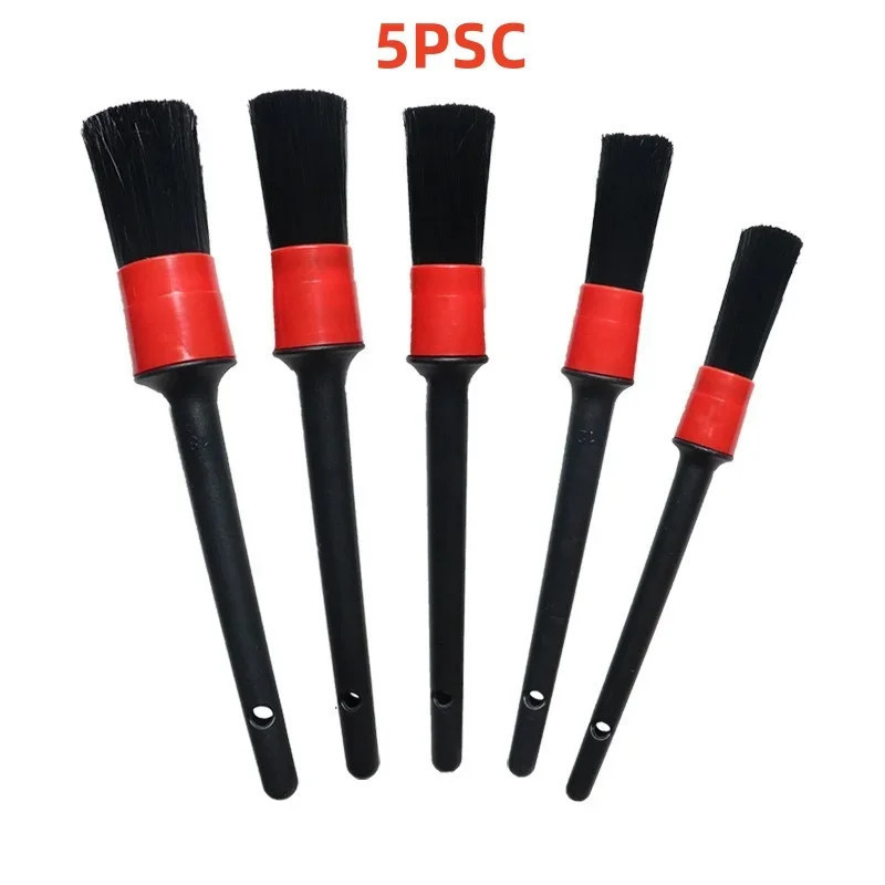 5 Pcs Detail Dudes Boars Hair Ultra Soft Car Detail Brushes Perfect for Washing Emblems Wheels Interior Auto Accessories