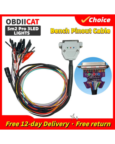 3LED LIGHTS Switch Cable For SM2 PRO J2534 Boot Bench DB25 Cable SM2 P