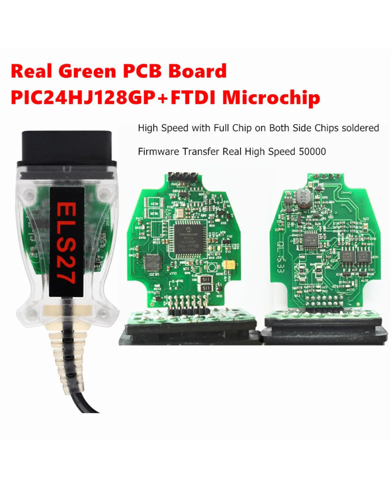 Newest V2.3.8 ELS27 FORScan Green PCB PIC24HJ128GP+FTDI Mircochip Mult