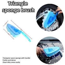 Car Cleaning Hub Brush Triangle Wave Sponge Brush Chenille Cleaning Gloves Air Conditioning Outlet Brush Gloves