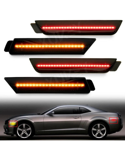 Kit de luces LED de posición lateral para Chevy 2010, 2011, 2012, 2013, 2014, Camaro, lámparas delanteras/traseras, rojo/ámbar, 