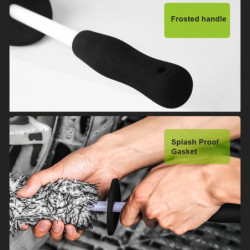 SEAMETAL Microfiber Car Wash Brush Cleaning Gloves Plastic Handle Wheel Brush Double-Side Absorbent Clean Glove Car Washing Tool