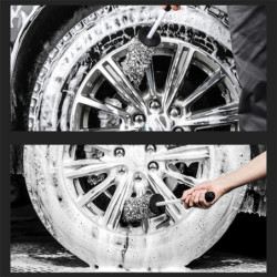 SEAMETAL Microfiber Car Wash Brush Cleaning Gloves Plastic Handle Wheel Brush Double-Side Absorbent Clean Glove Car Washing Tool