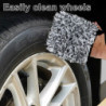 2Pcs Wheel Mitt Microfibre Car Wash Glove Professional Scratch Free Cleaning Mitts Reusable Wheel Cleaning Gloves 6x6inch