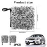 2Pcs Wheel Mitt Microfibre Car Wash Glove Professional Scratch Free Cleaning Mitts Reusable Wheel Cleaning Gloves 6x6inch