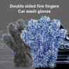 SEAMETAL Five Fingers Car Wash Glove Double Sided Plush Coral Mitt Thick Cleaning Gloves Soft Anti-scratch for Car Wax Detailing