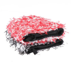 1Pc Shag-pile Microfiber Car Wash Glove Double-Side Finger Pocket Car Wheel Wash Mitt for Car Cleaning Auto Detailing