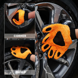 Five-finger Car Washing Gloves Soft Coral Fleece Auto Body Scratch-Free Detailing Cleaning Glove Thicken Bear Paw Wash Mitt