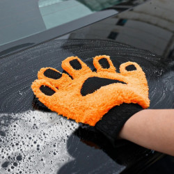 Five-finger Car Washing Gloves Soft Coral Fleece Auto Body Scratch-Free Detailing Cleaning Glove Thicken Bear Paw Wash Mitt