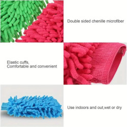 1/5pcs Microfiber Chenille Car Wash Mitts, Reusable Double-Sided Cleaning Gloves, Auto Detailing Tools for Washing