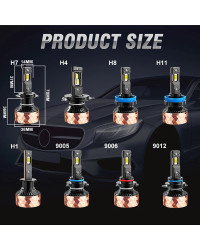 Faro LED de alta potencia para coche, lámpara Turbo de 1300 K, 9045 W, 1000000LM, H7, Canbus, H4, H11, 9005, CSP, H1, H8, 9006, 