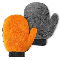 1/2pcs Soft Car Washing Gloves Double-sided Fleece Microfiber Chenille Drying Cloth Car Body Window Tire Cleaning Glove Thicken