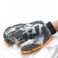 1/2pcs Soft Car Washing Gloves Double-sided Fleece Microfiber Chenille Drying Cloth Car Body Window Tire Cleaning Glove Thicken