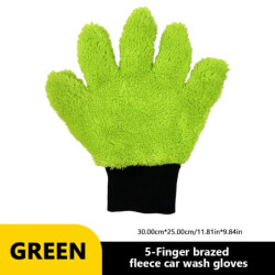 SEAMETAL 5 Finger Double-Sided Car Wash Gloves Microfiber Wipe Car Sponge Mitt Scratch Free Car Wash Cleaning Tool