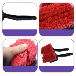 Car Wheel Brush Tire Cleaner With Red Bristle + Black Handle Scrub Brush Washing Tools For Auto Detailing Cleaning