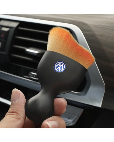 Cepillo de limpieza suave con logotipo de coche, herramienta de eliminación de polvo para VW GTI, Polo, Golf, Passat, Tiguan, Ar