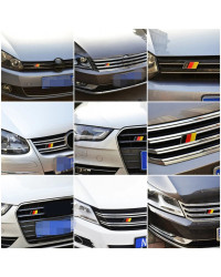 Insignia de emblema de rejilla de bandera alemana para Volkswagen Scirocco GOLF 7 Golf 6 Polo GTI VW Tiguan para Audi A4 A6, acc