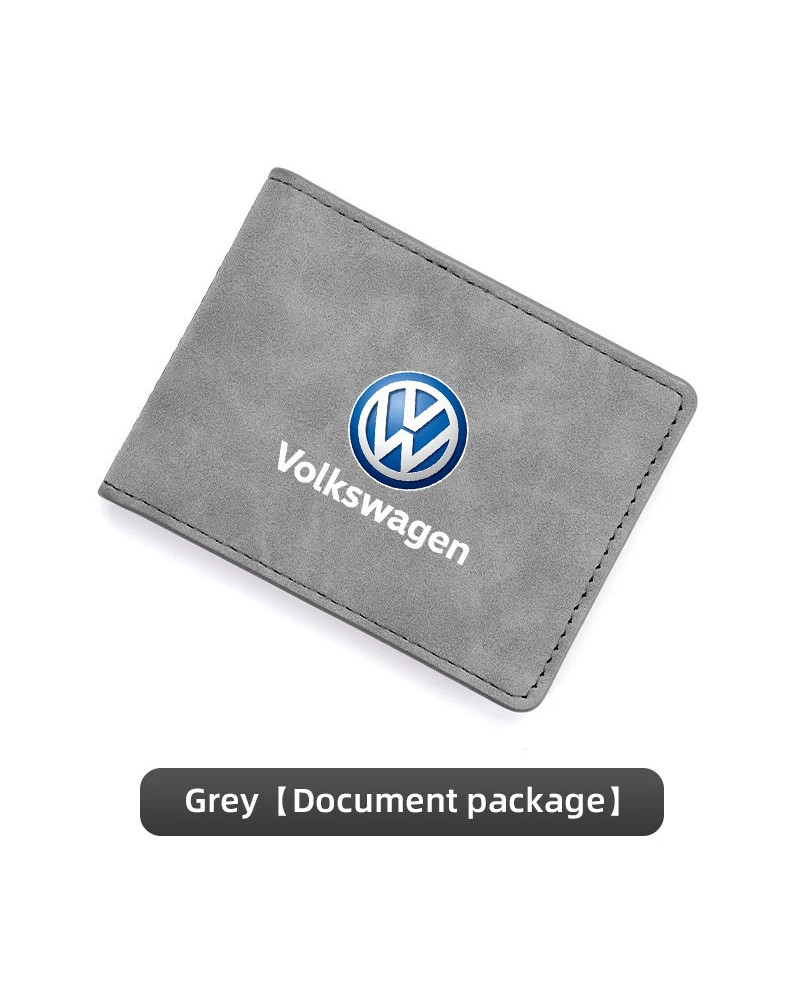 Cartera para Licencia de coche Volkswagen, soporte para tarjeta de crédito, identificación para VW GTI, Polo, Golf, Passat, Tigu