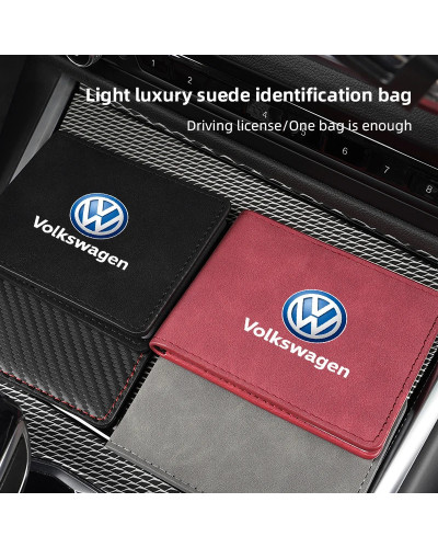 Cartera para Licencia de coche Volkswagen, soporte para tarjeta de crédito, identificación para VW GTI, Polo, Golf, Passat, Tigu