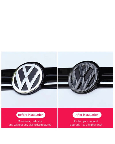 Juego de cubiertas de la tapa del emblema del maletero delantero y trasero del coche, pegatina con logotipo para VW Tiguan Arteo