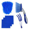 Car Wash and Maintenance Kit Tire Brush Car Wash Gloves Air Conditioner Outlet Brush Glue Gloves Waxing Brush Blue Square Towel