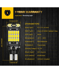 Luz de marcha atrás Canbus W16W T15 Led 921 912 para coche VW Passat B5 B6 B7 CC Golf 4 5 7 6 Touareg Polo MK7 Jetta MK6 Beetle,