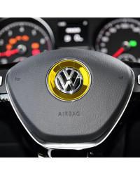 Pegatina embellecedora circular con logotipo para volante de coche, accesorios para Volkswagen VW Golf 4 5 Polo Jetta Mk6 Tiguan