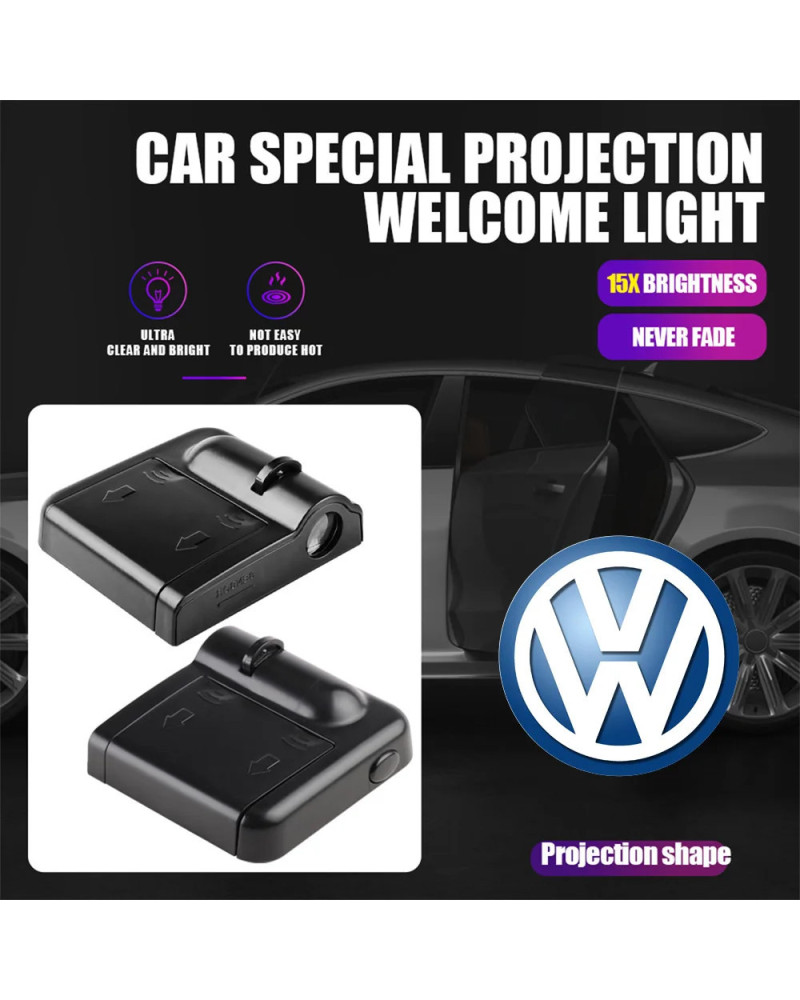 Luz LED de bienvenida para puerta de coche, proyector láser con logotipo, lámpara para Volkswagen, VW, Caddy, Scirocco, Beetle, 