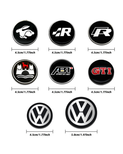 Insignia de aluminio para volante de coche, pegatina embellecedora con logotipo para Volkswagen VW Golf Polo Tiguan Jetta Touran